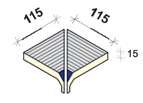 Угол внутренний обкладки с маркером Interbau 115, арт. 5482 RH B